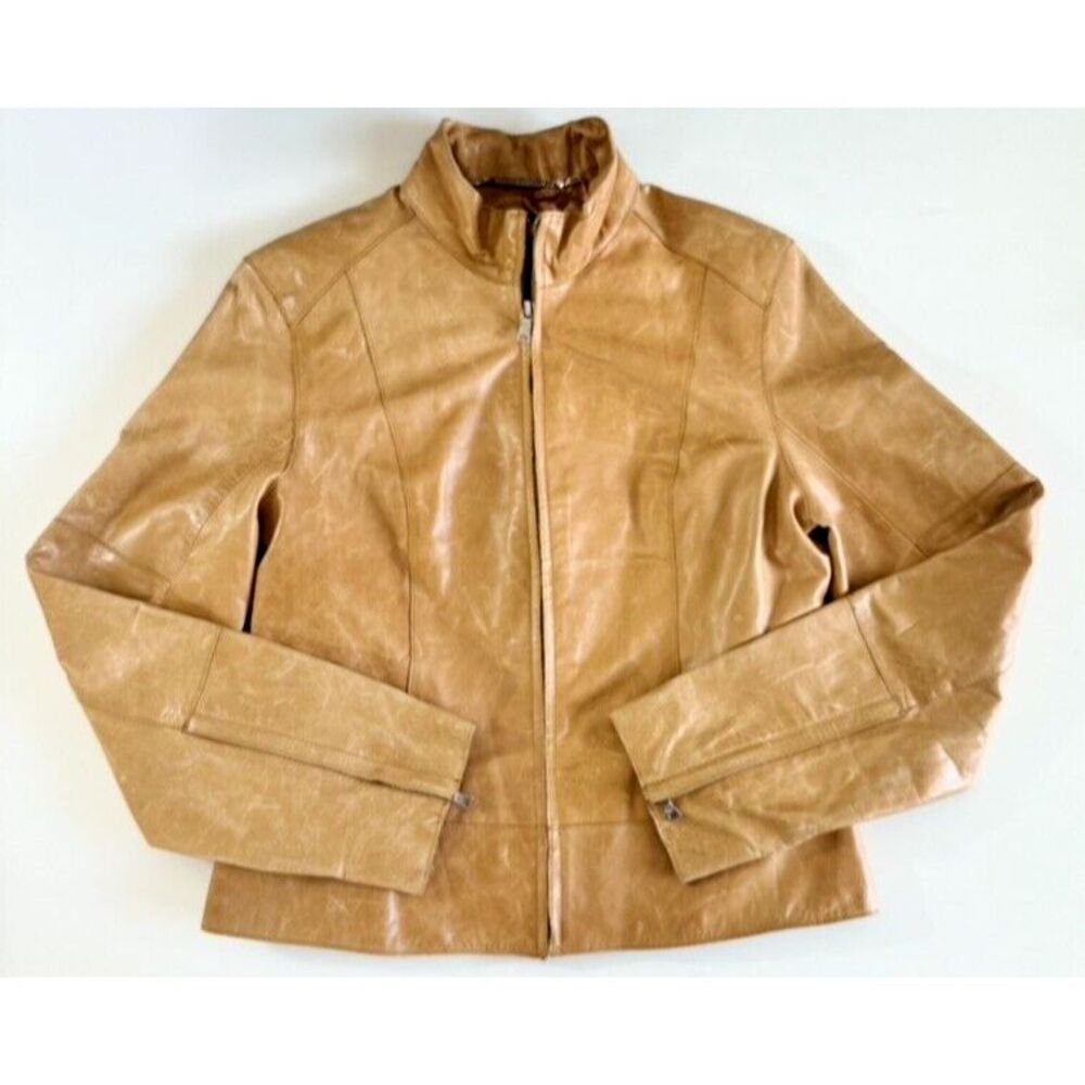 Andrew Marc Tan Leather Jacket
